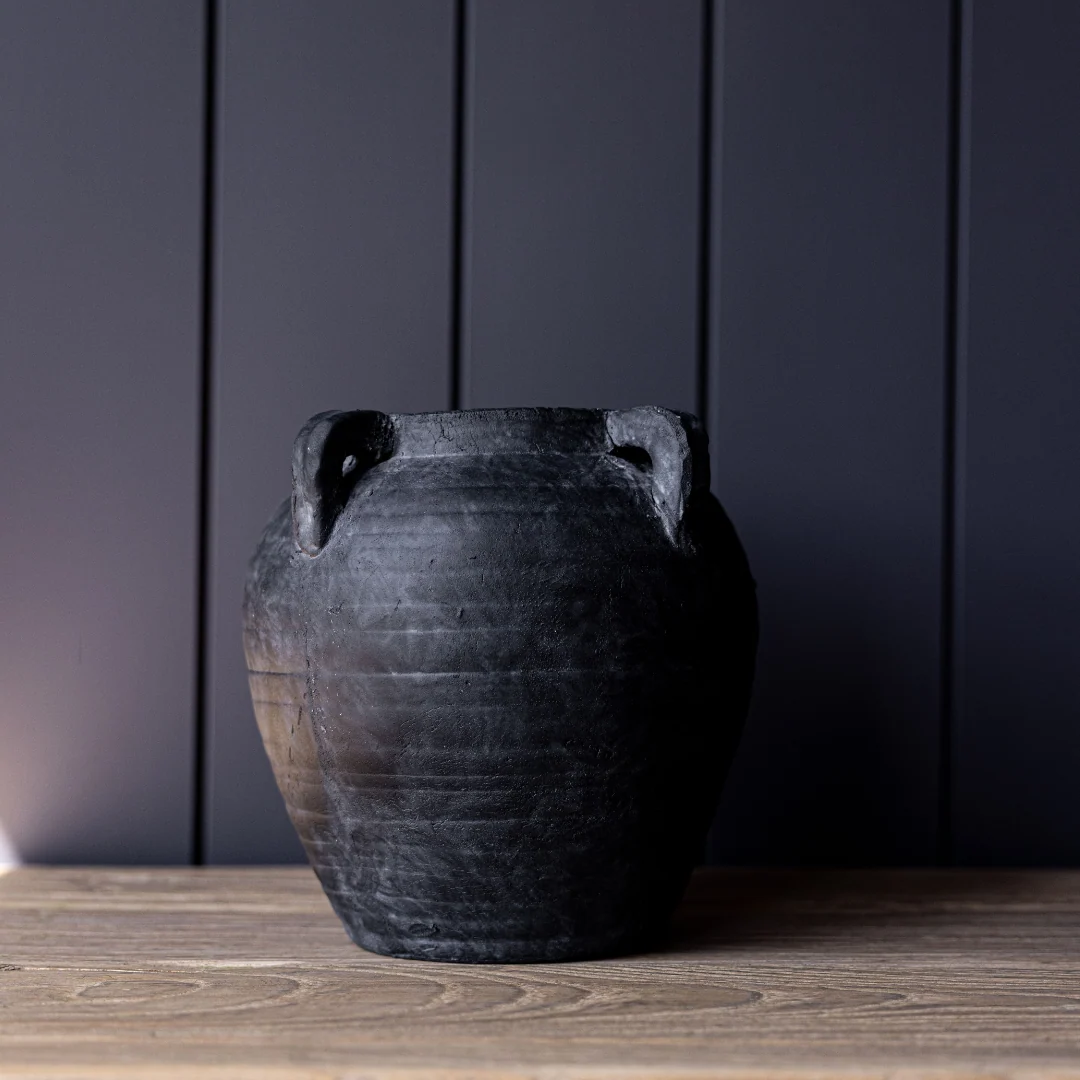 Charcoal Quad Handle Vase