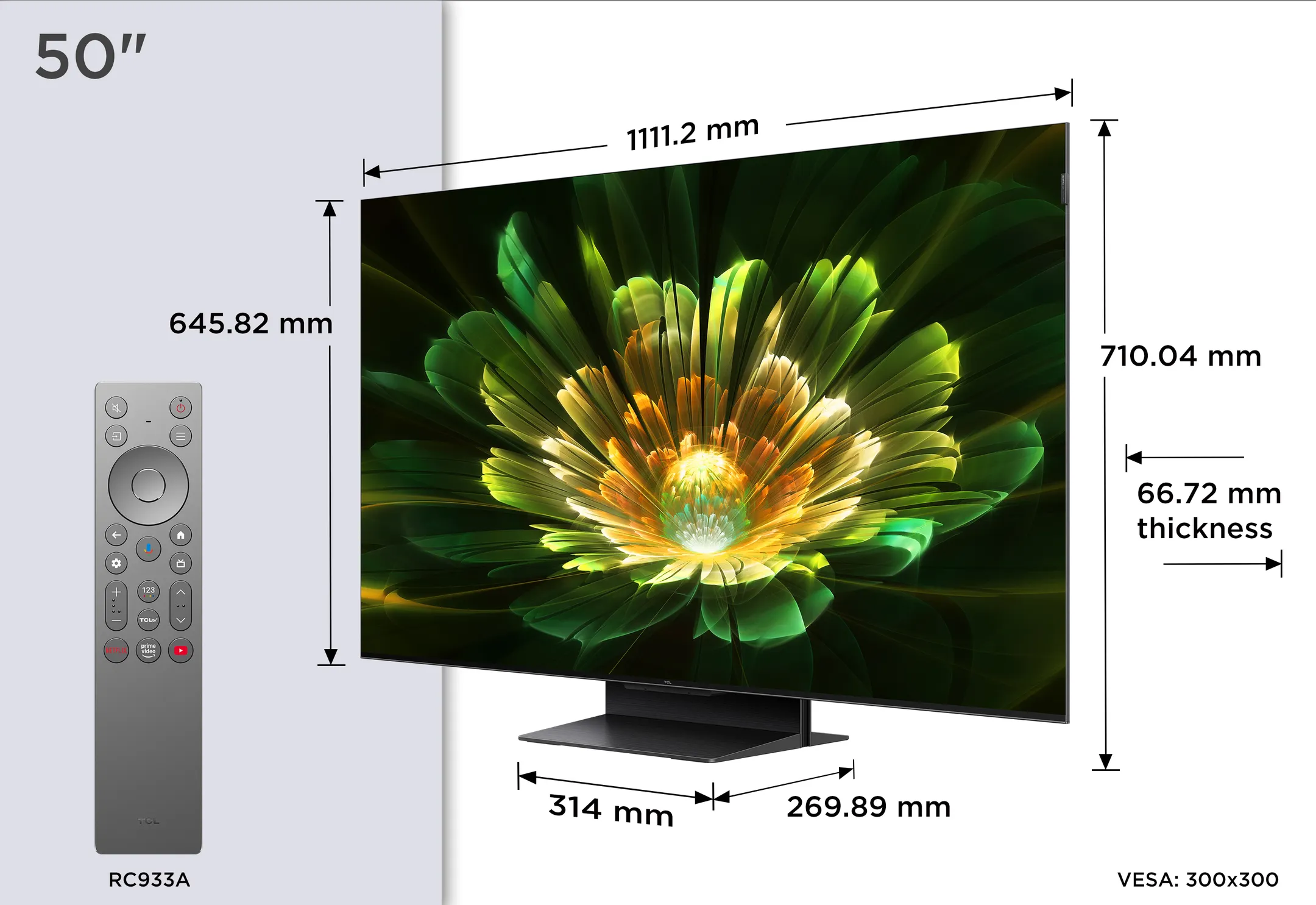 TCL QD Mini-LED 4K TV 50C79K (2025) - 50 inch