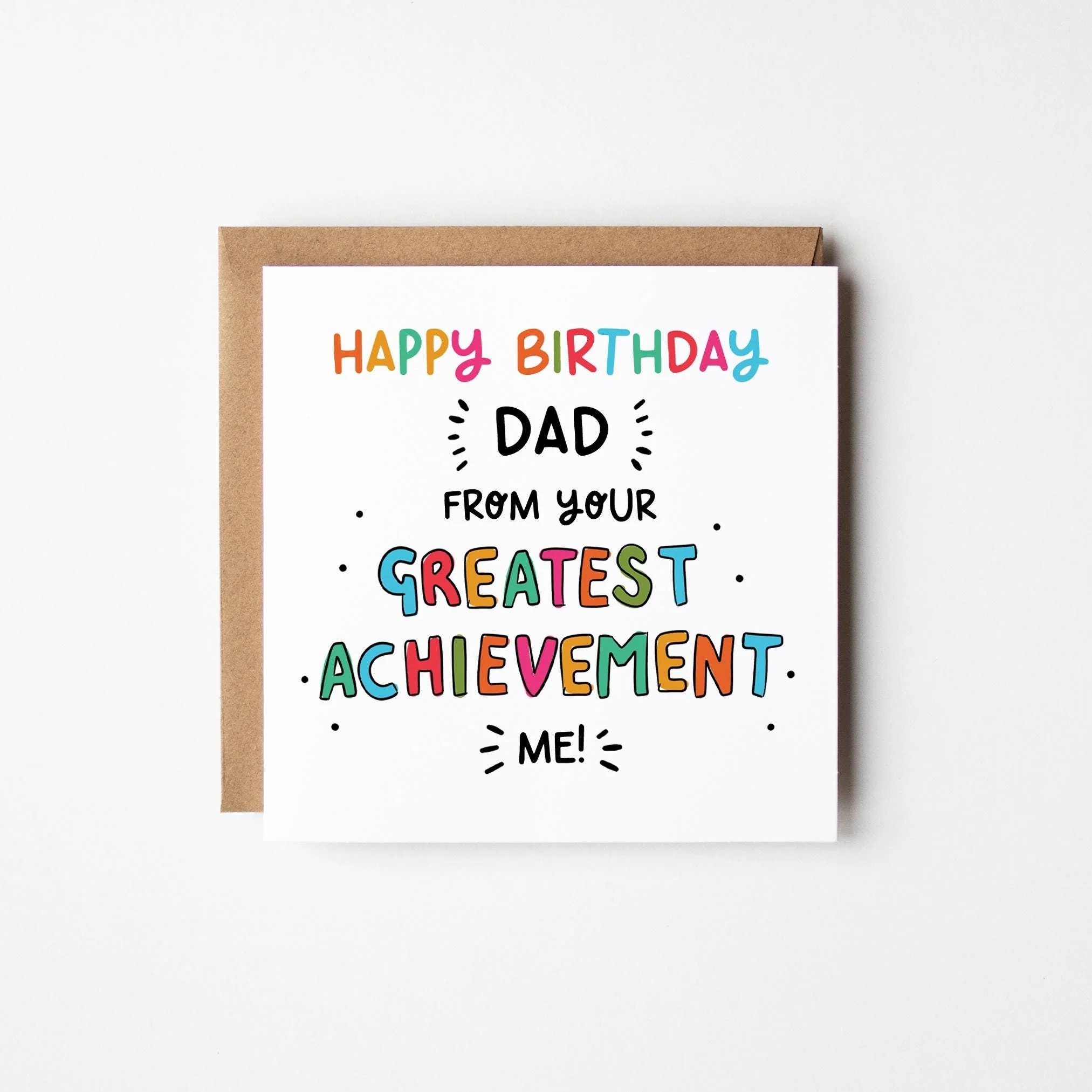 Birthday Card For Dad From Your Greatest Achievement a?�� Personalised Birthday Card For Dad a?�� Funny Card For Dad a?��