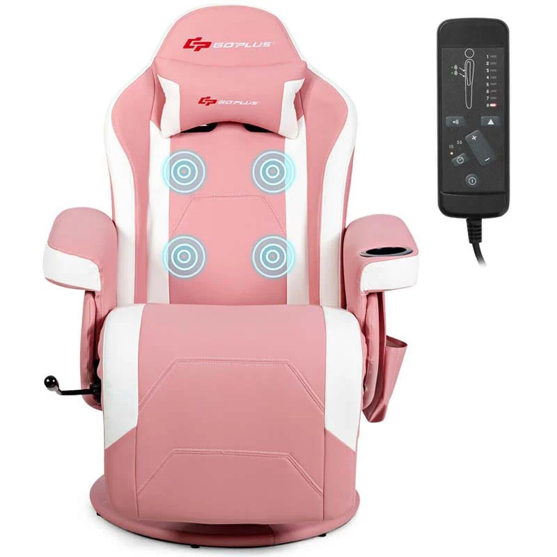 Pu Leather Massage Gaming Chair Ergonomic High Back Racing Style Gaming Recliner With Adjustable Backrest Amp Footrest Cup Holder Side Pouch - Comfortable And Ergonomic Design