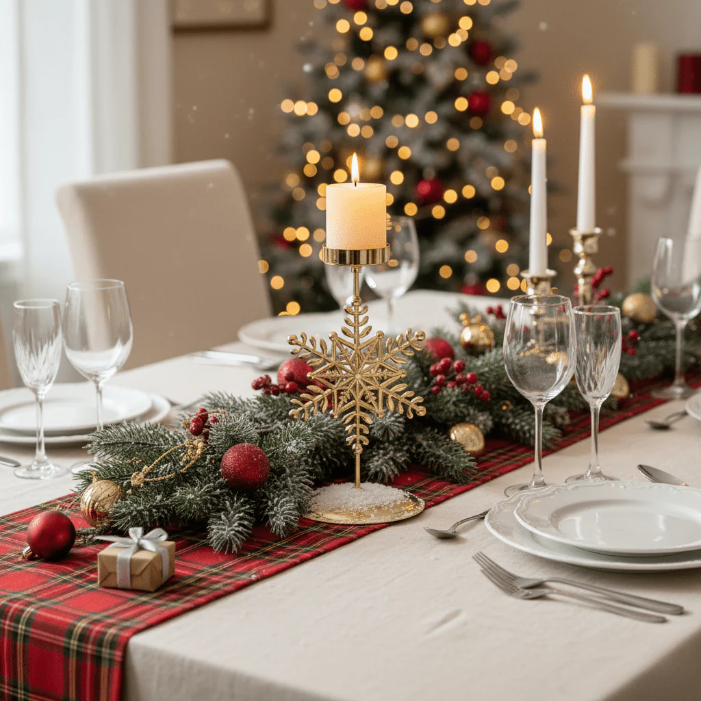 GLORIAHOME – Vintage Gouden Kaarsenhouder voor Elegante Kerstdecoratie