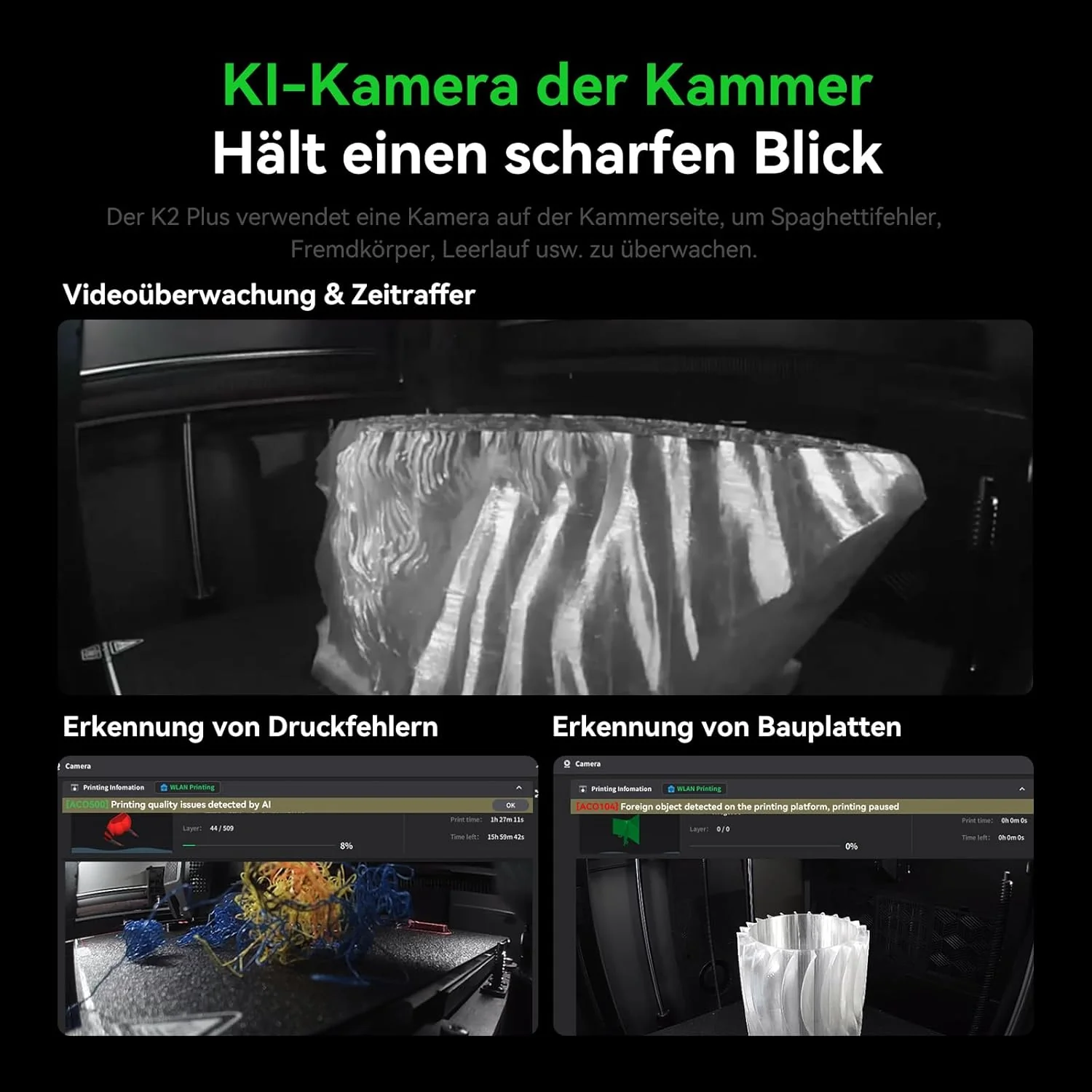 Creality K2 Plus Combo 3D-Drucker, 16-Farben Multimaterial-Druck, 350³mm XXL-Bauraum, Servo-Direktantrieb, Dual-KI-Kameras, Ultra-Leise