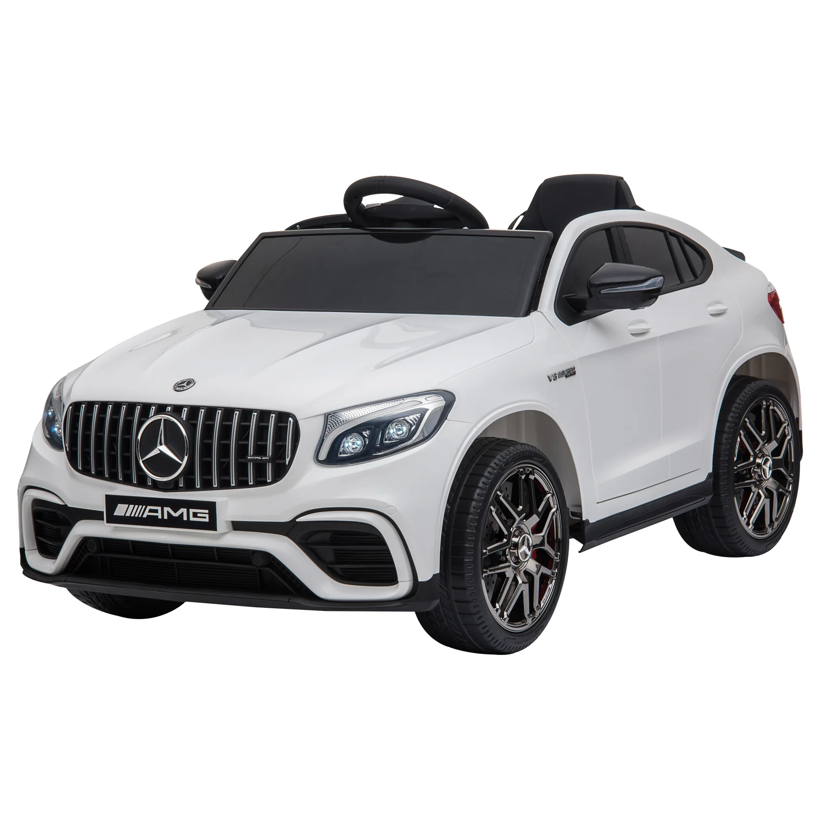 HOMCOM Kinder Elektroauto Mercedes-Benz mit Fernbedienung & Sicherheitsgurt Weiß