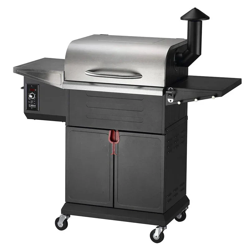 ZPG-600D3E 8-in-1 Pellet Grill & Smoker, 572 sq.in., Porcelain-Coated Steel, Smoke Color