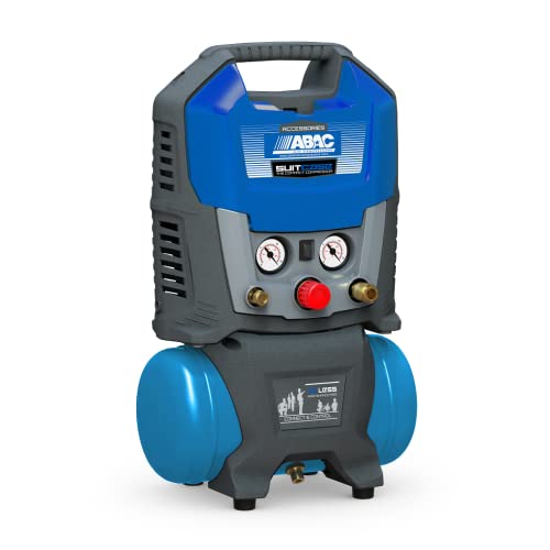 ABAC Compressore d'Aria Portatile Suitcase 6, Compressore Aria Oil Free con Tubo Flessibile, Manometro Integrato, Pressione Massima 8 Bar, Potenza 1.5 CV, Rumorosità 97 dB LwA : Amazon.it: Fai da te