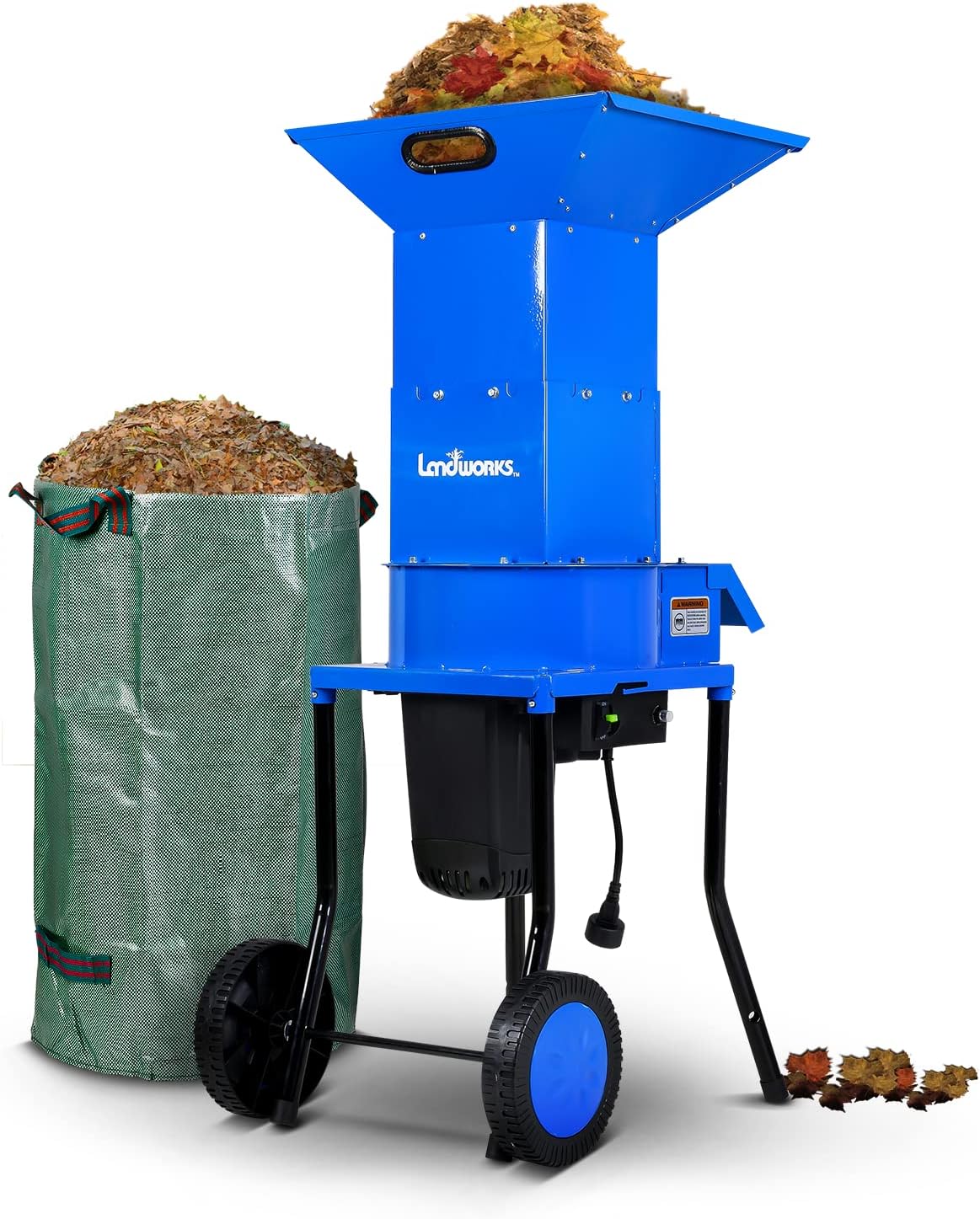 2025 Landworks Leaf Mulcher Shredder Electric Green and Waste Management Heavy Duty 120V AC 11