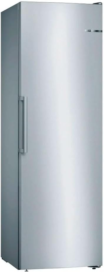 Bosch Serie 4 NoFrost Vertikaler Gefrierschrank, H 186 x B 60 cm, 242 L, BigBox Schubladen für große Lebensmittel, Multiairflow-System, Stahl - GSN29VIEP