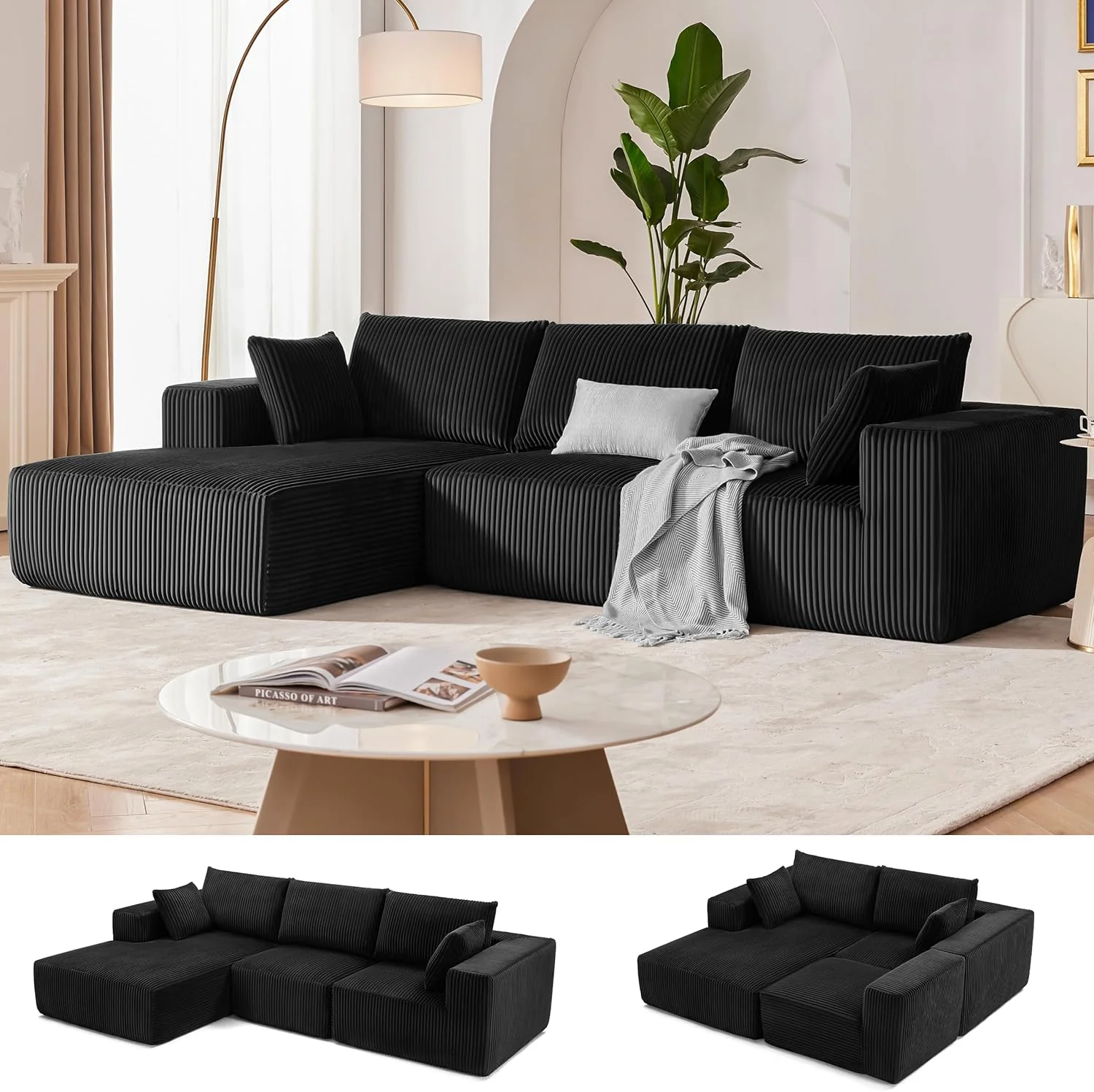 108 Modular Sectional Sofa Cloud Sectional Couch Modern Modular L-Shape Sofa Couch