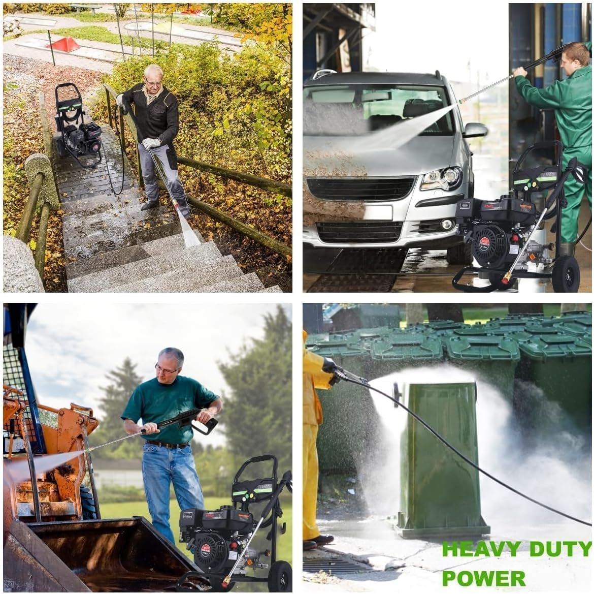 4200PSI Gas Pressure Washer  4.0GPM Power Washer Gas Powered with 212CC Engine  5 Nozzles  25ft Hose & 0.5Gal Soap Tank - for Home  Car  Driveways  EPA/CARB/ETL Compliant 20FT x 1/4 (Black)