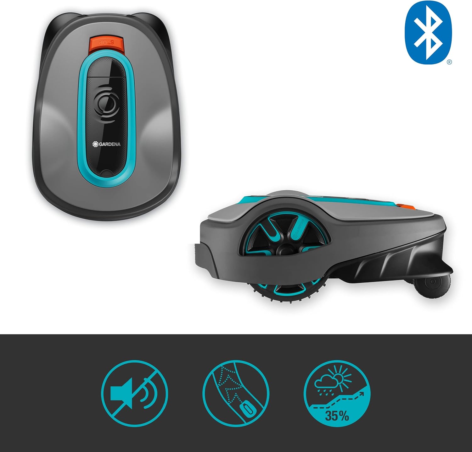 Gardena Robotmaaier SILENO minimo 500 m: intelligente grasmaaier met optimale connectiviteit, programmeerbaar met Gardena Bluetooth-app, DE-versie (15202-20)