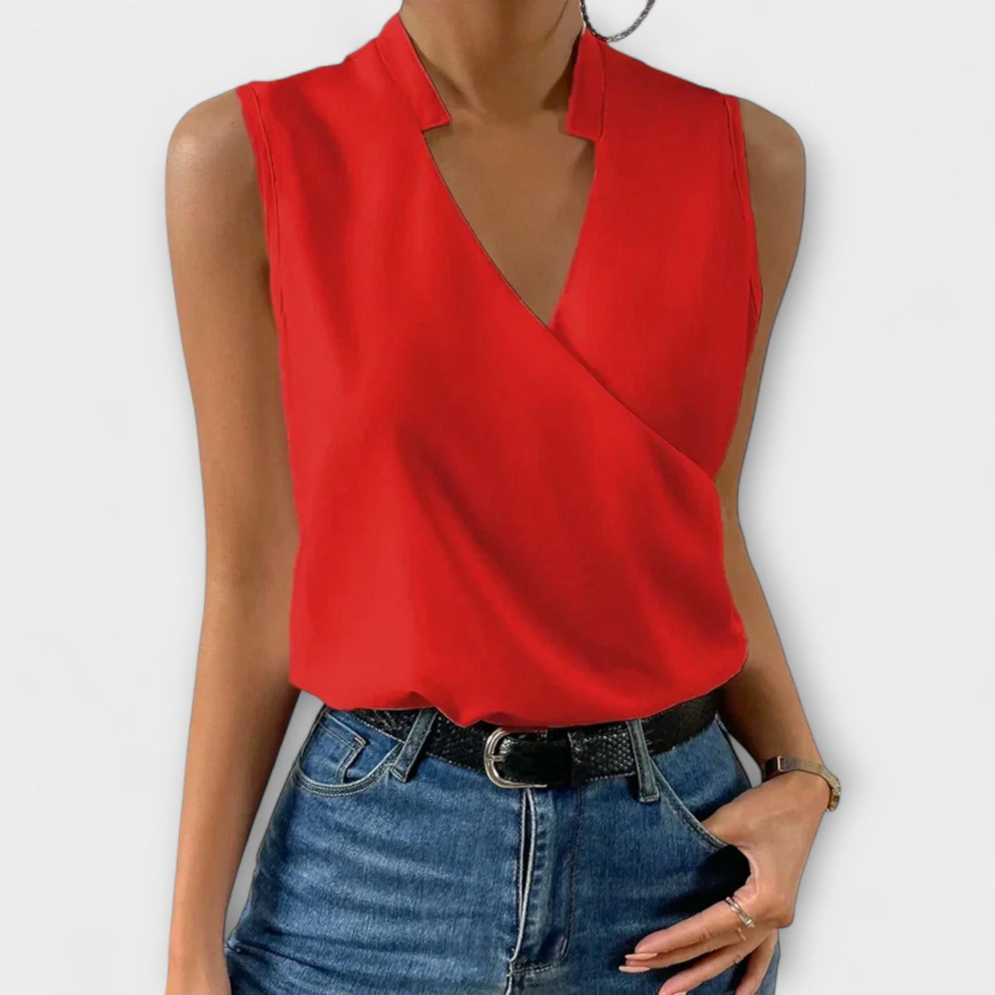 Women��s Lightweight V-Neck Top Elegant Summer Style