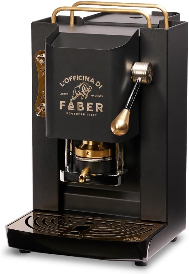 Faber PRO Total Deluxe Kaffeemaschine aus Messing, 44 mm Ese Papier, 1.3 liters, (Weiß)