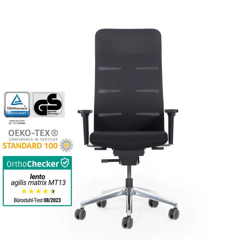 Sedia da ufficio ergonomica con schienale a rete Agilis Matrix MT13 | Colore Nero