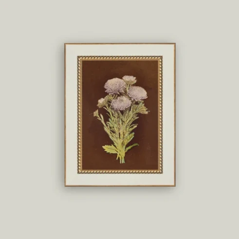 Lilac Dahlia Framed Antique Inspired Art