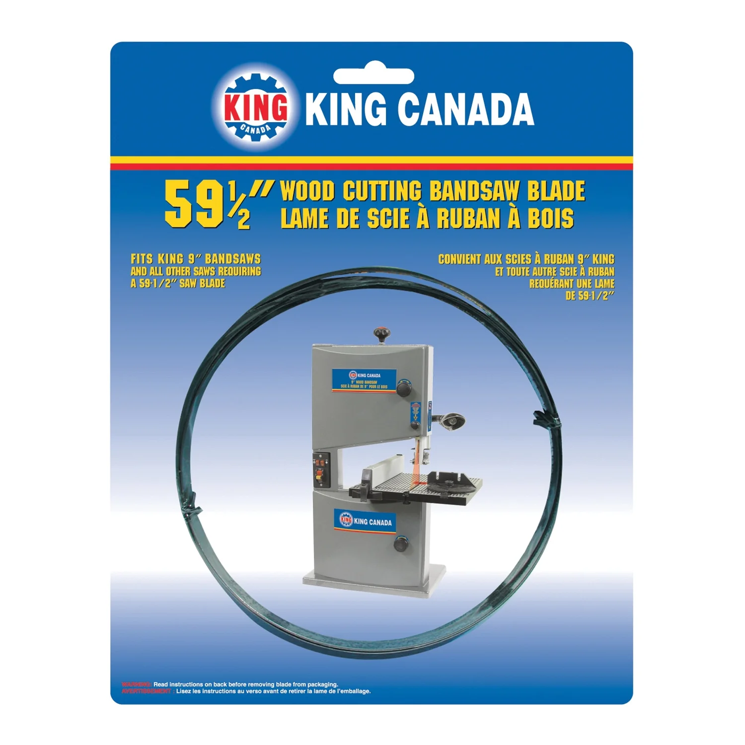 King Canada KBB-9-8  ~  Bandsaw Blades Wood 59 1/2 X .014 X 3/8 X 8T