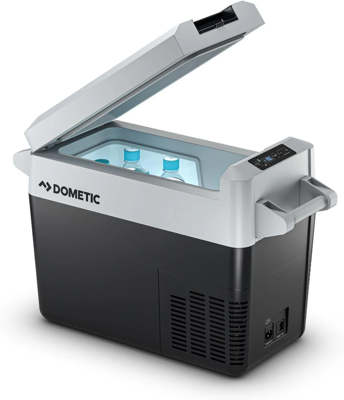 DOMETIC CFF20 kompresszoros hűtőláda 21L – 12/24V és 100–240V – Elektromos hűtő- és fagyasztóláda autóba, lakóautóba, kempingezéshez, kamionba és hajóba – Hőmérséklet-tartomány +20 °C és –18 °C között