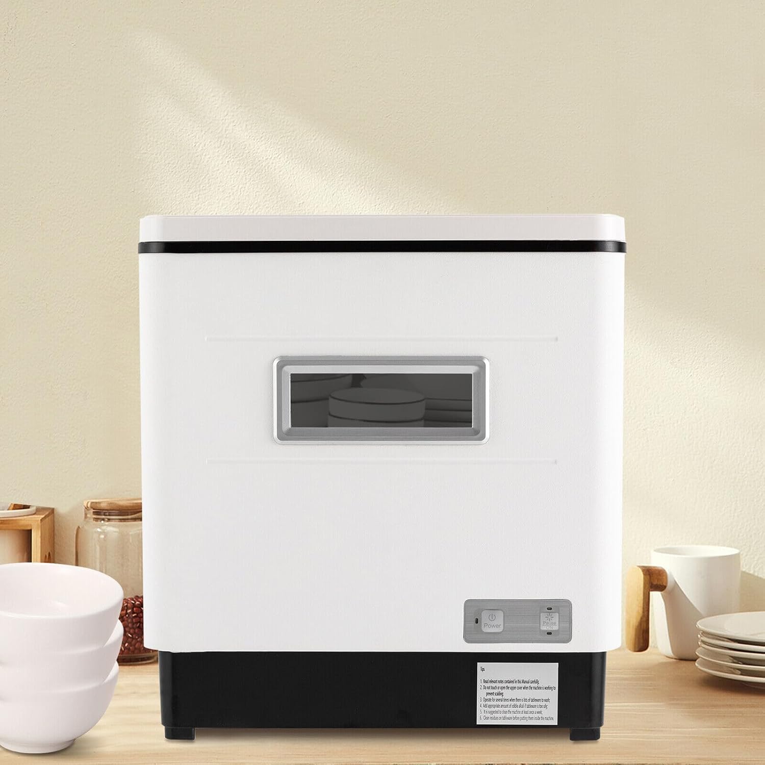 Mini lavastoviglie da 60 l, in acciaio inox, lavabile in lavastoviglie, mini lavastoviglie, lavabile in lavastoviglie, portatile, completamente automatica, 1500 W, sterilizzazione a temperatura,