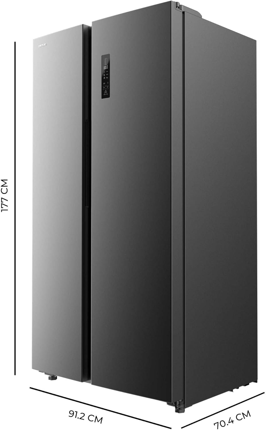 Cecotec Frigorifero Americano Bolero CoolMarket SBS 562 Scuro D. Compressore Inverter Plus Frigorifero Side By Side Inox Scuro 177X91.2Cm, 562L, No Frost, Multiairflow, Classe D, Fast Cooling