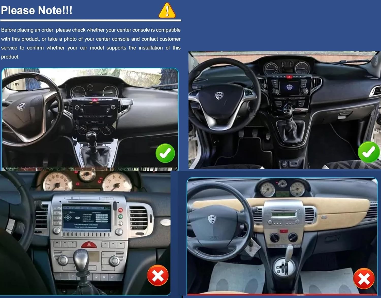Android 15 Car Radio 2 Din for Lancia Ypsilon 2012-2020 6.2 Inch Touch Screen Car Radio with Steering Wheel Controls Wireless CarPlay Rear Camera GPS Navigation Bluetooth (A1 1G+32G)
