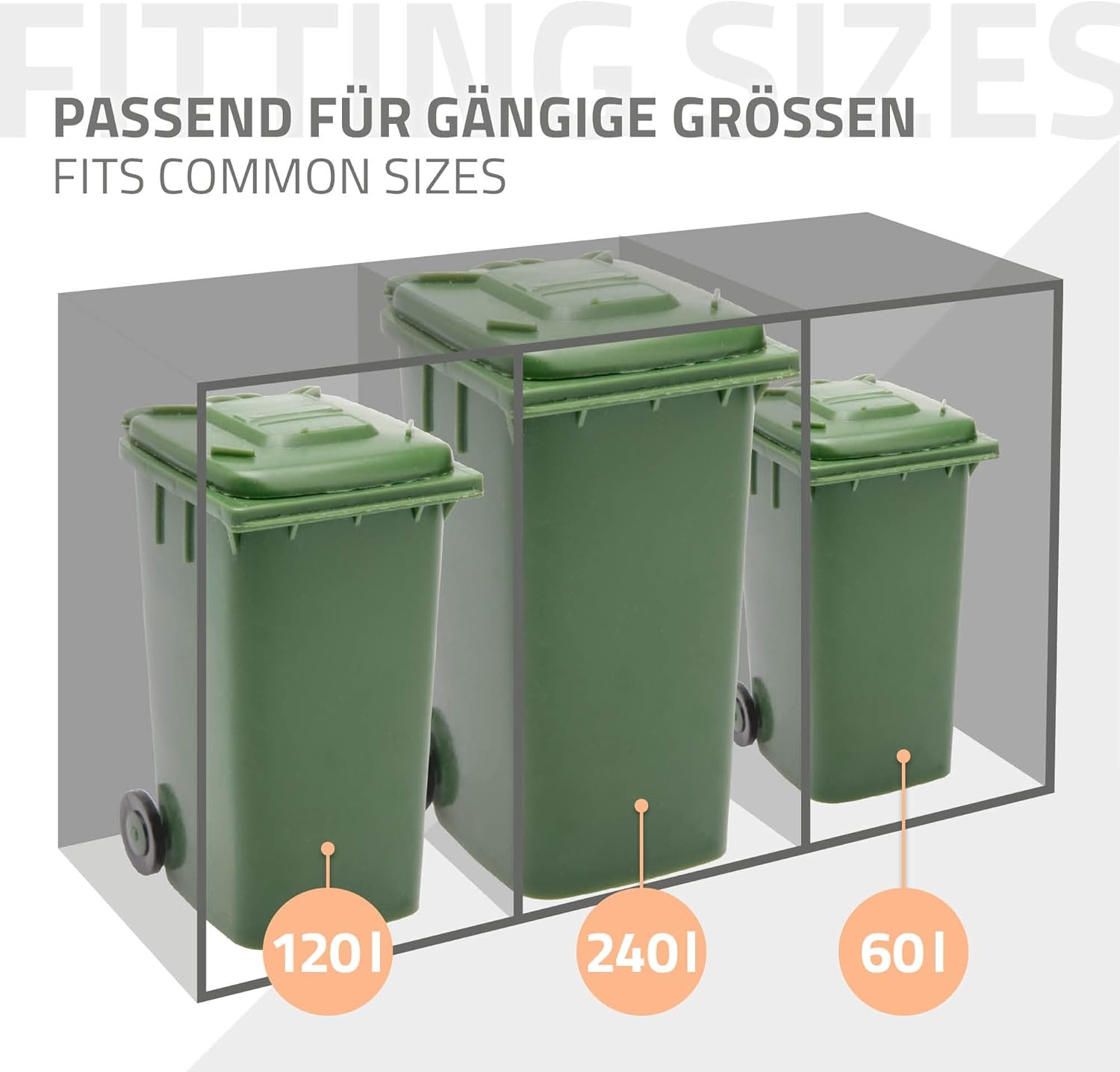 ML-Design Mülltonnenbox 3er 3 Tonnen 240L 200x80x116,3cm Anthrazit-Holzoptik, Stahl wetterfest/abschließbar Mülltonnenverkleidung Klappdeckel/3 Türen, Müllbox Mülltonnecontainer Mülltonnenabdeckung