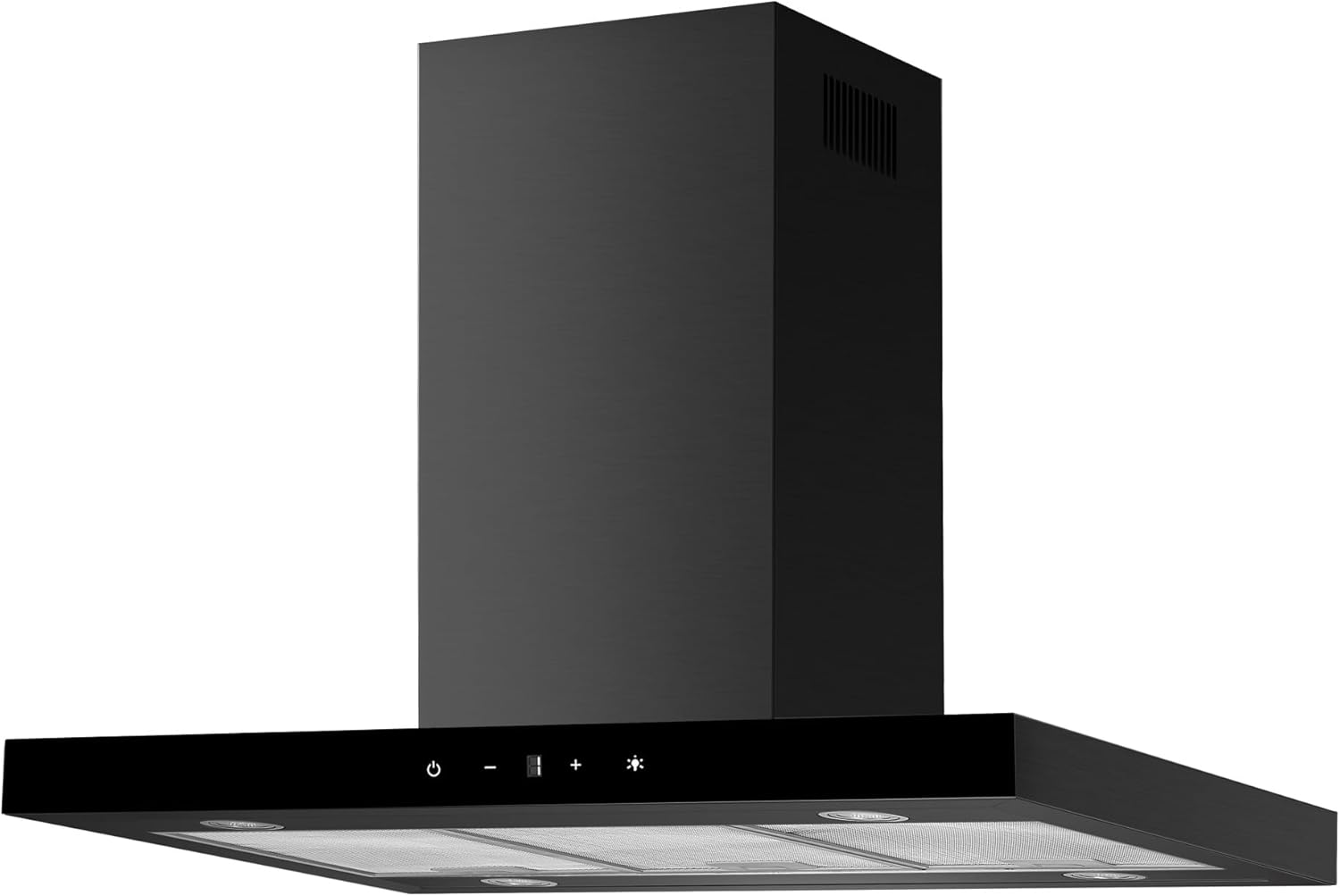 Respekta Cara Inselhaube/Dunstanzugshaube in Schwarz-Matt mit Glasfront/Haube 90 cm / 9 Leistungsstufen/Touch Control / CH44199GISS-20 / A+