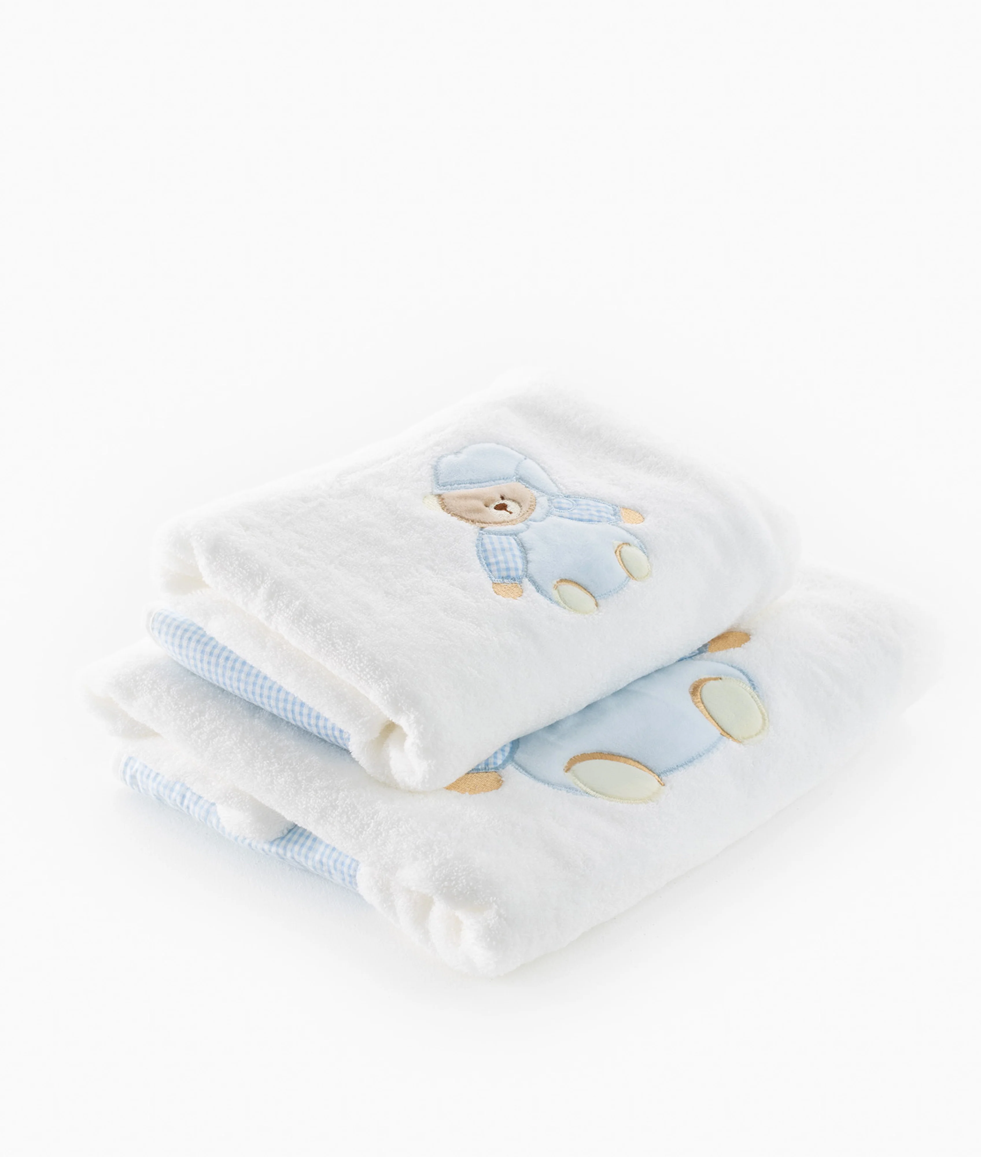 2pc Towel Set | White & Blue