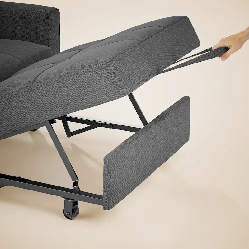 3-in-1 Pull-Out Sofa Bed Sleeper Chair , Convertible Adjustable Foldable Upholstered Lounge Couch