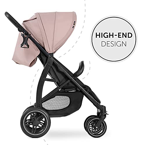hauck Passeggino Leggero Rapid 4D per Bambini dalla Nascita fino a 22 kg con funzione Reclinabile, Pneumatici in Gomma, Portabicchieri, UPF 50 , Passeggino Compatto, Cestino XL fino a 3 kg   Rosa : Prima infanzia