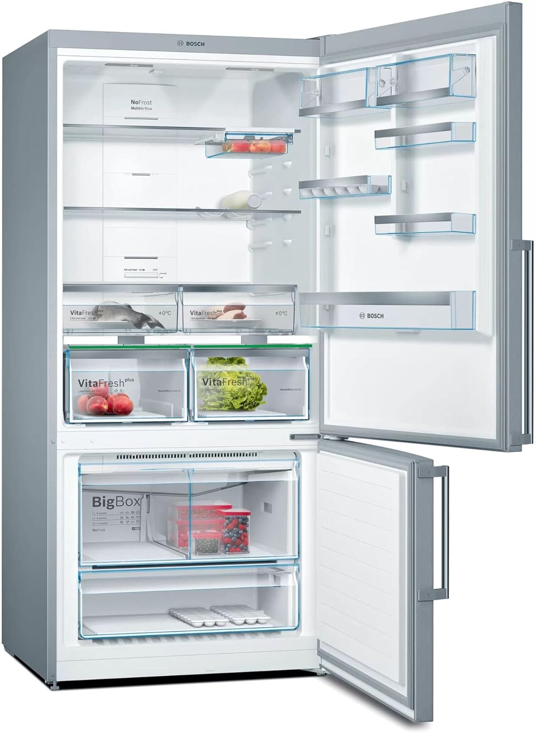 Elettrodomestici KGN86AIDP Serie 6, Frigo-congelatore combinato da libero posizionamento, 186 x 86 cm, inox-easyclean