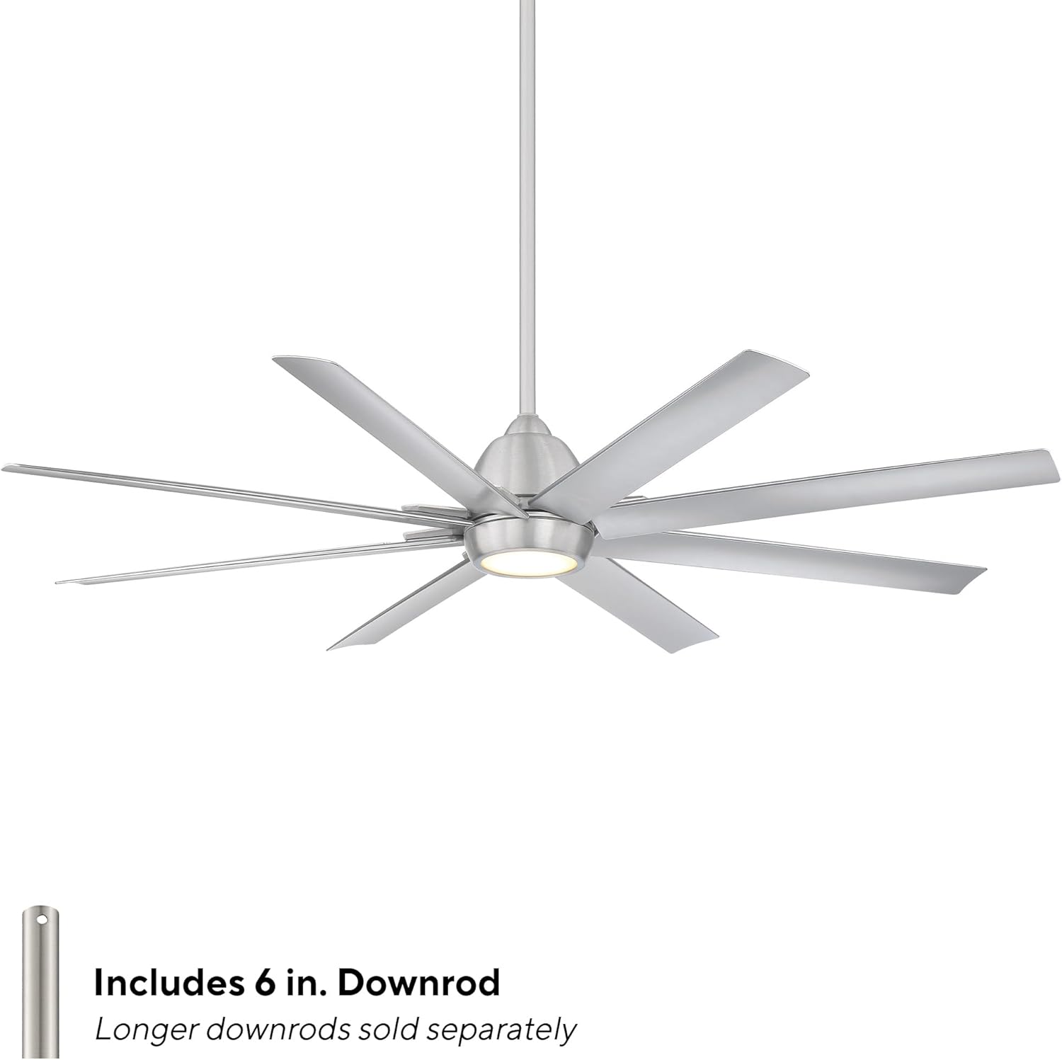 WAC Lighting Mocha XL 8 Blades Aluminum Smart Ceiling Fan in Brushed Nickel