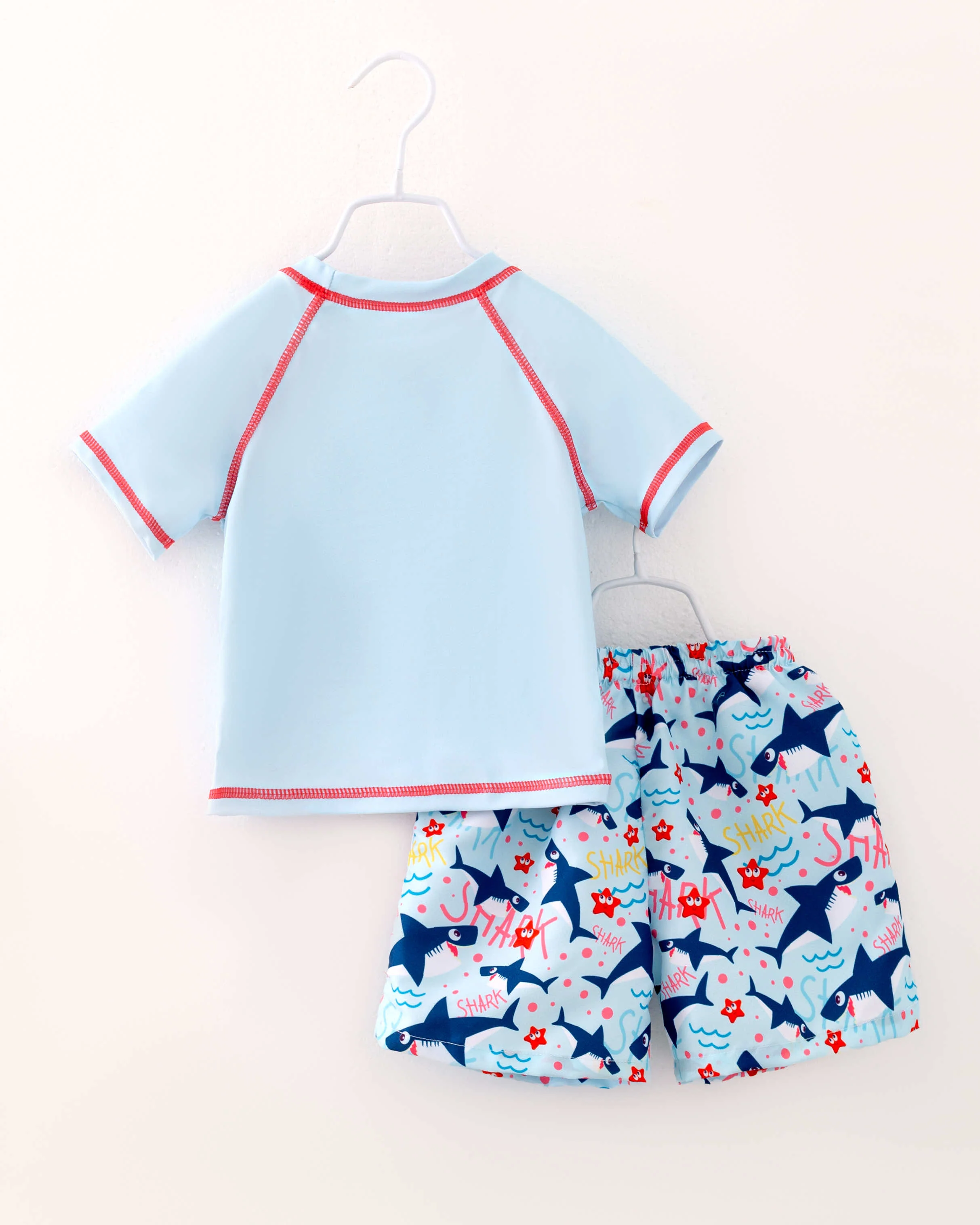 Toddler Baby Blue Shark Boy Swimsuit Set
