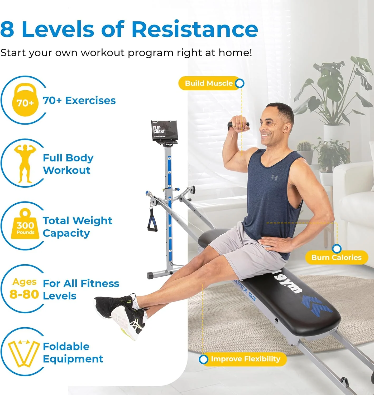 Total Gym APEX teljes test edzésrendszer, beltéri otthoni edzőterem