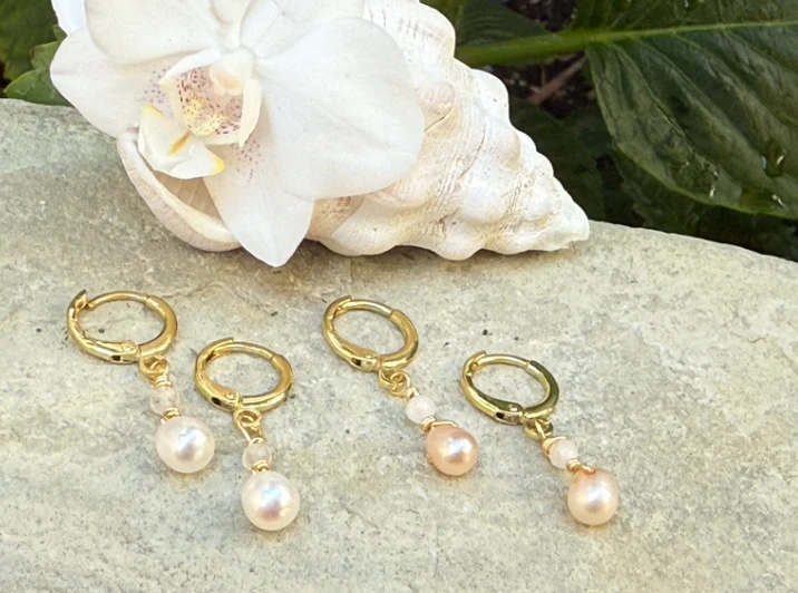 Pearl Huggie Earrings