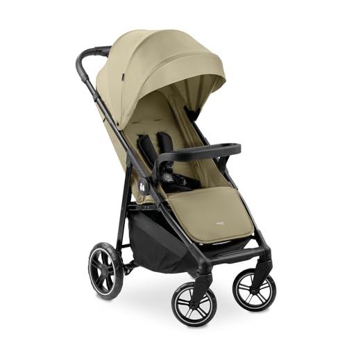 hauck Passeggino Leggero Shop N Care, Passeggino Compatto fino a 22Kg, Reclinabile, da Viaggio con Portabicchieri e Vassoio, Cappotta Parasole (UPF 50 ) e Cesto XL (Fino a 3kg), Verde oliva : Prima infanzia