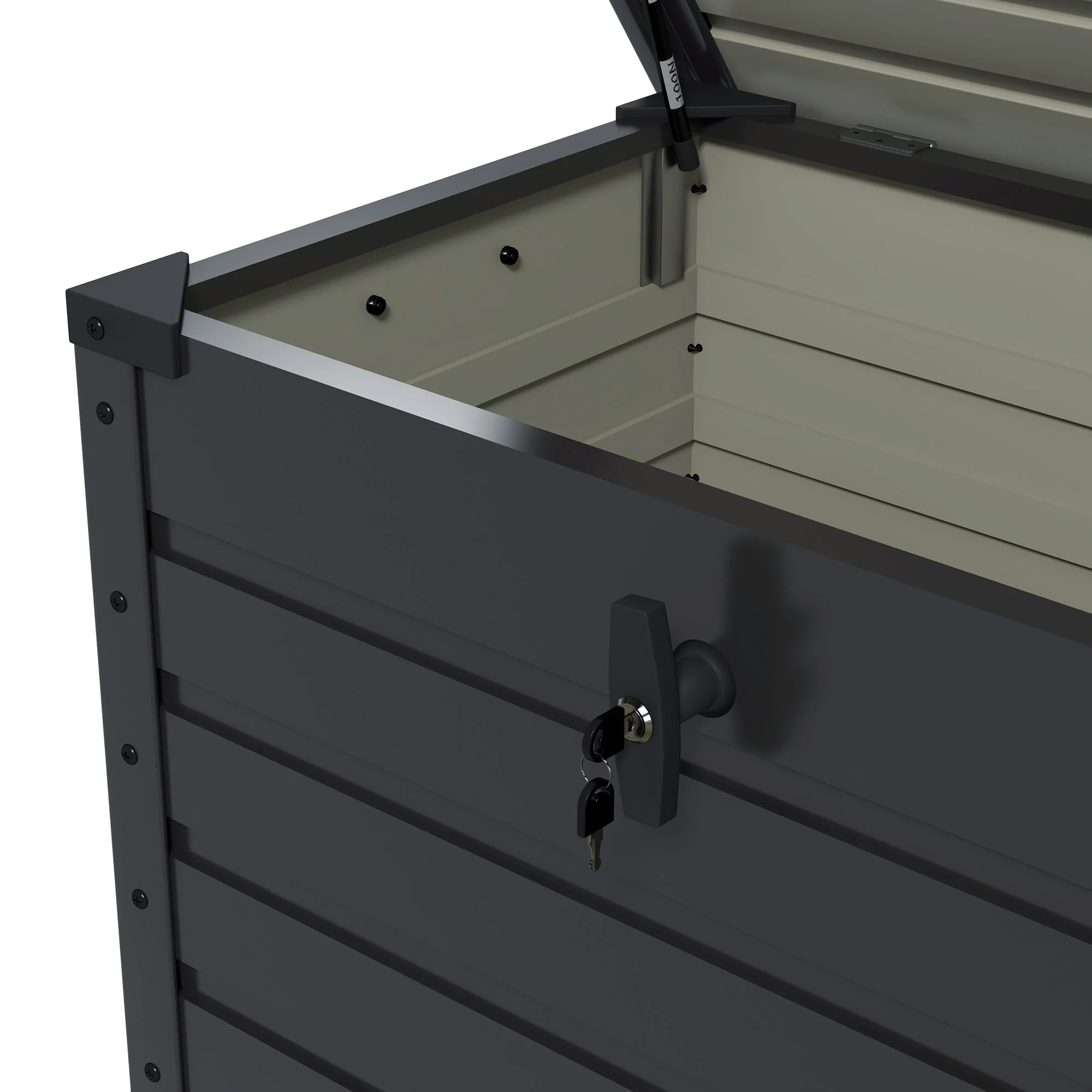 Outsunny Buiten Opbergbox Tuinkist Kussenbox, weerbestendig, 4 Wielen, 100 cm x 62 cm x 65 cm, Donkergrijs
