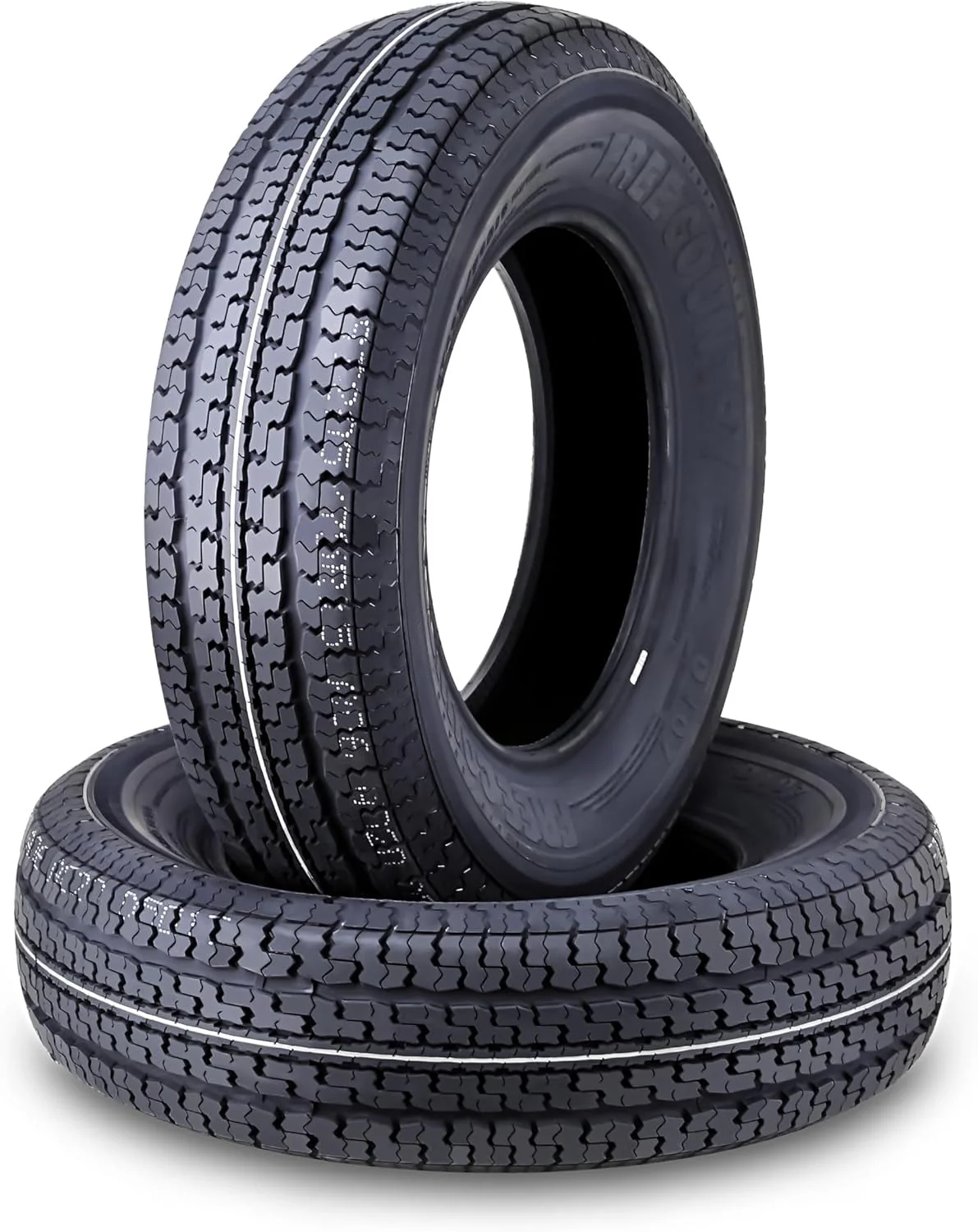 Set of 4 heavy-duty trailer tires ST205/75R15 205 75 15 10-ply, load class E, steel-belted radial tires with abrasion protection