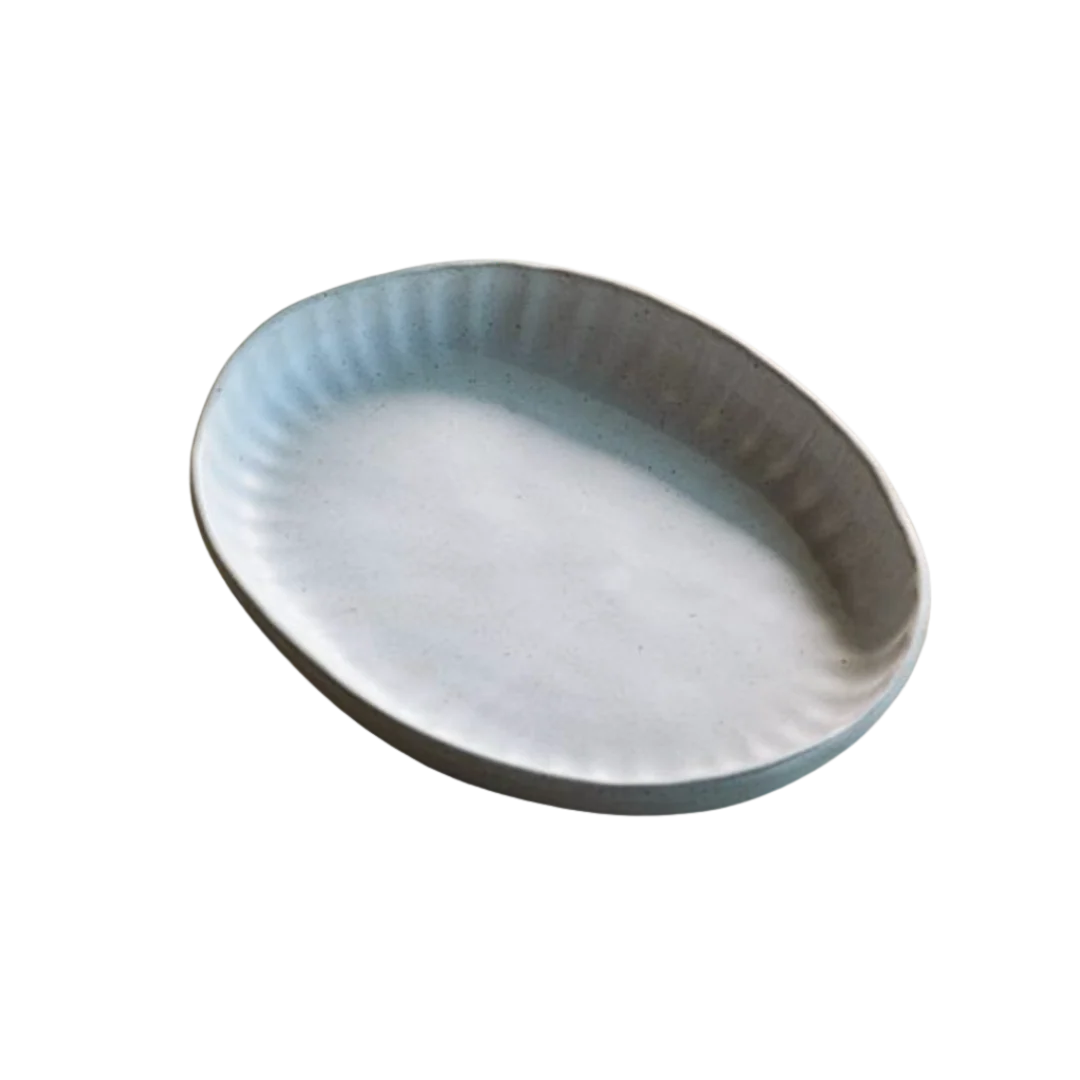 Textured White Ceramic Platter