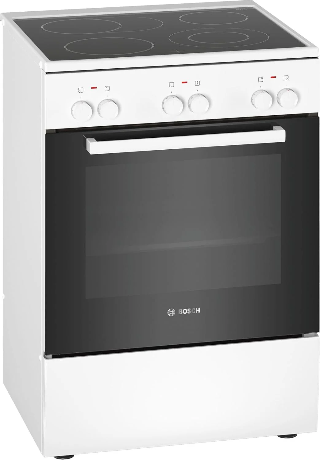 Bosch HKR39C250 Serie 4 Elektro-Standherd, 60 cm breit, EcoClean Direct Reinigungshilfe, 3D Heiluft Backen auf 3 Ebenen, LED-Display-Steuerung, erweiterbare Kochzone fr groes Kochgeschirr