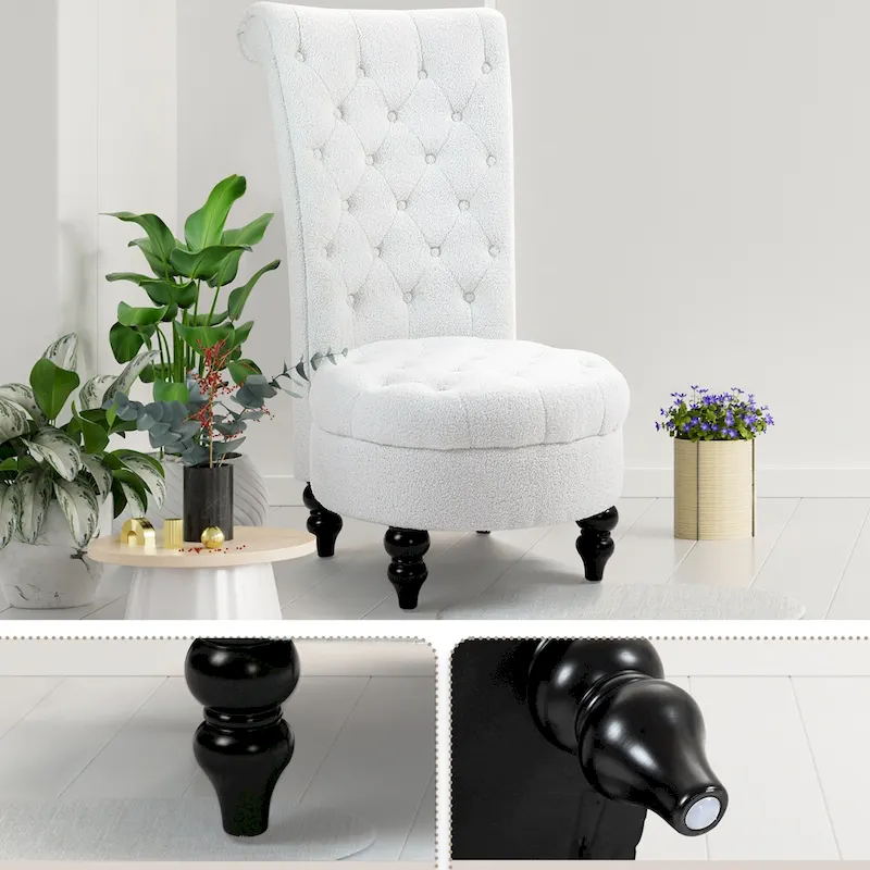 AVAWING Set of 2 Throne Royal Chair Thick Padding and Rubberwood Legs