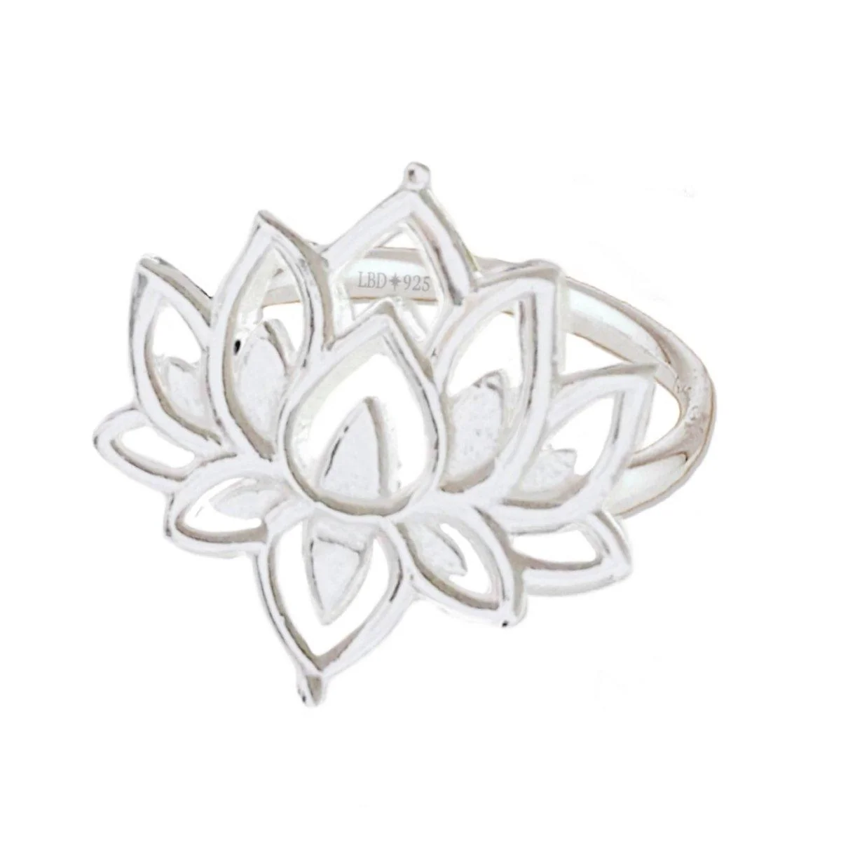 Laihas Boho Chic Lotus Flower Ring- Sterling Silver