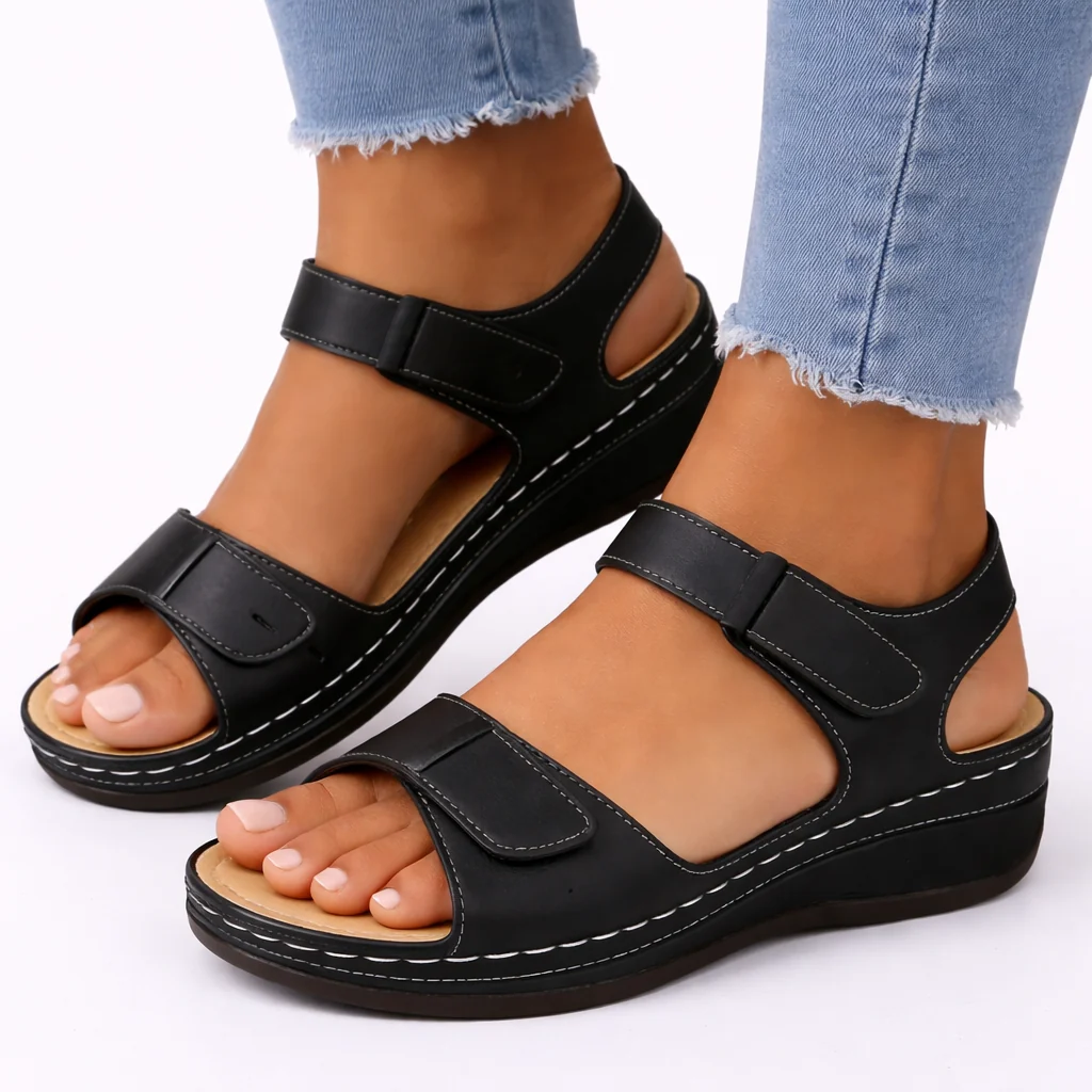 Women��s Lightweight Wedge Heel Sandals Open-Toe Design