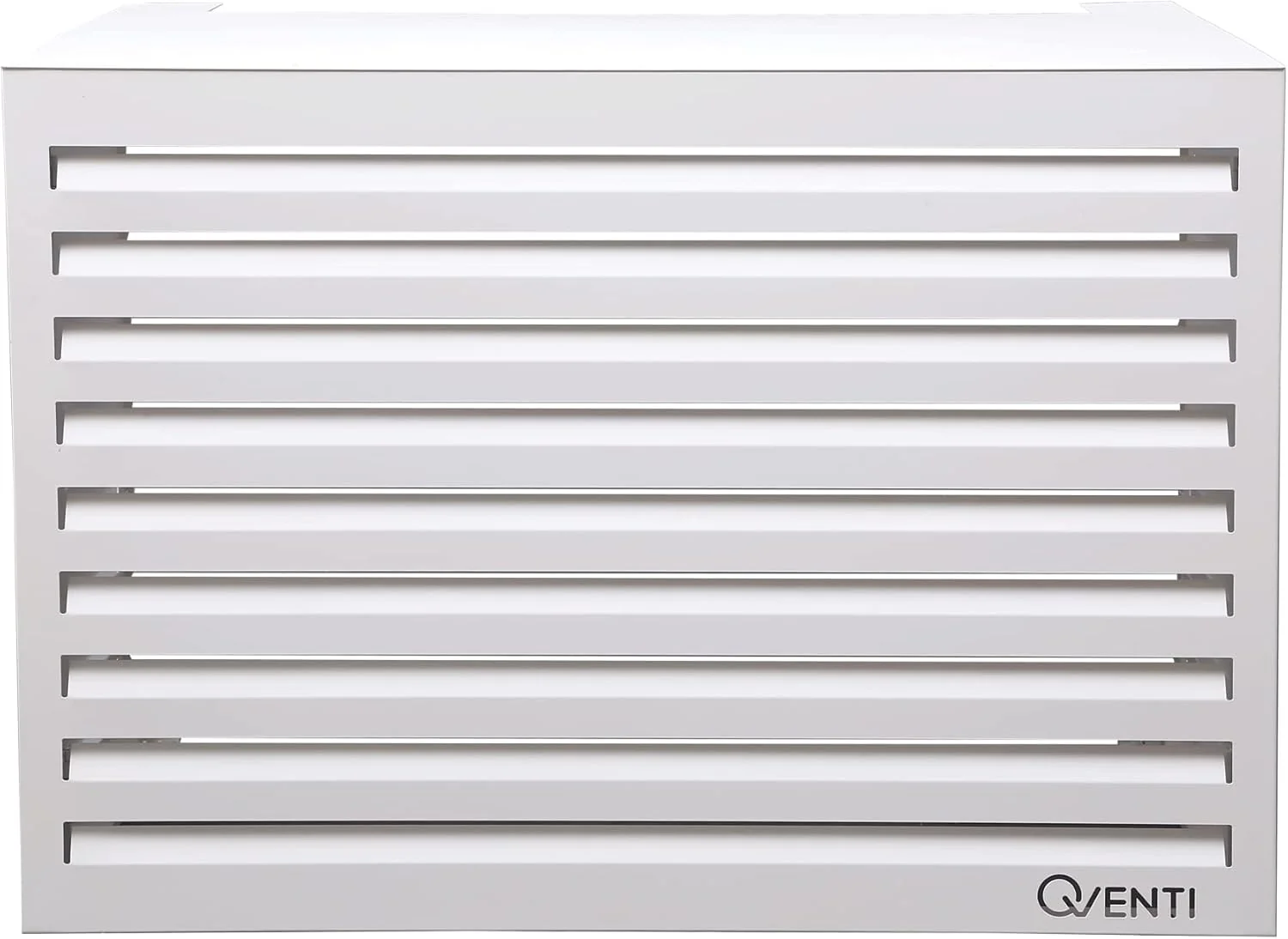 Qventi Abdeckung für Klimaanlage - Anthrazit/Grau - Aluminium - Schutzgitter - Verkleidung - Einfache Montage - Größe S - Außenmaße (LxBxH): 100 x 50 x 75 cm
