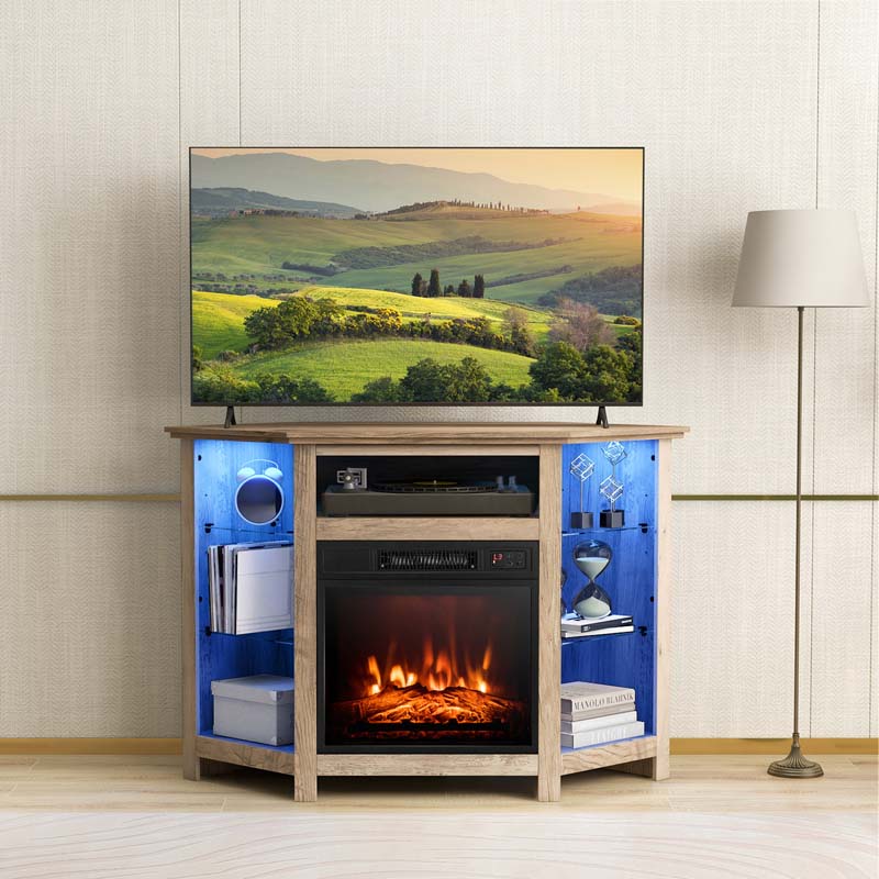 Modern sarok TV-állvány LED-világítással, 50