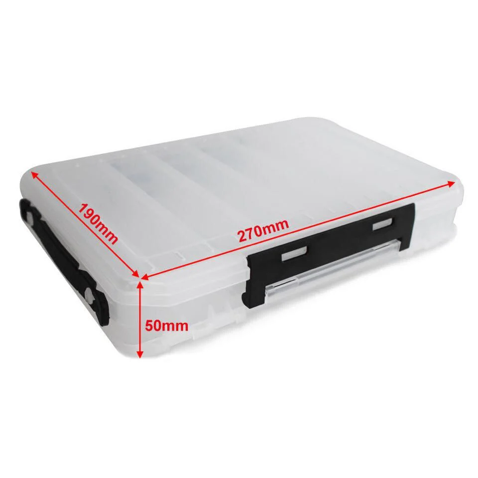 2X Double Sided 14 Compartment Large Tackle Box Fishing Tackle