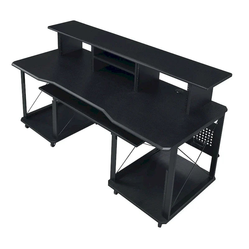 Rectangular Music Desk with 8 Wheels and 1 Keyboard Tray