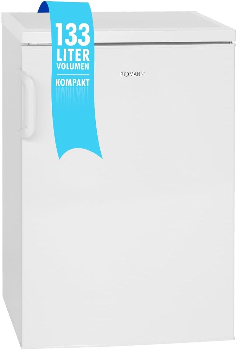 Bomann® Kühlschrank ohne Gefrierfach | Energieklasse D | 85cm | leise 39dB | 3 Ablagen | Türanschlag wechselbar | 133L | Kühlschrank klein mit Gemüsefach | Standardkühlschrank | VS 2195.1 weiß