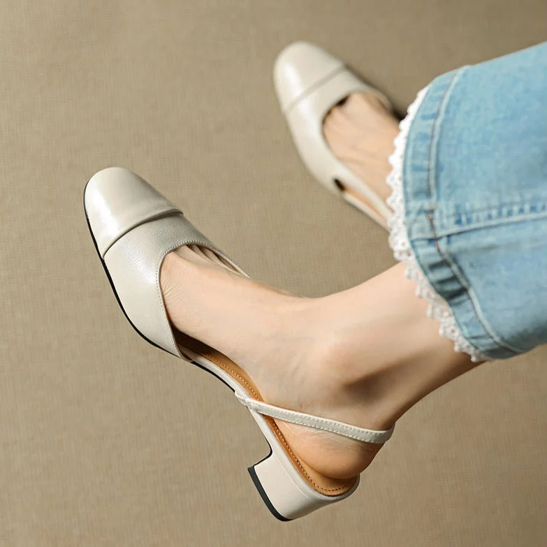 Women��s Black Heels Elegant Slingback Block Pumps