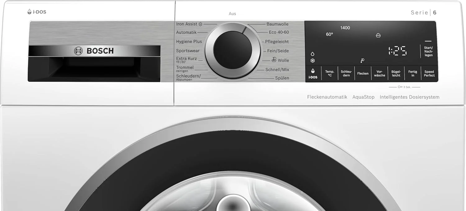 BOSCH WAN28127 Waschmaschine Serie 4, Frontlader mit 8kg Fassungsvermögen, 1400 UpM, Iron Assist, Active Water Plus, EcoSilence Drive, Speed Perfect, Weiß, 60cm