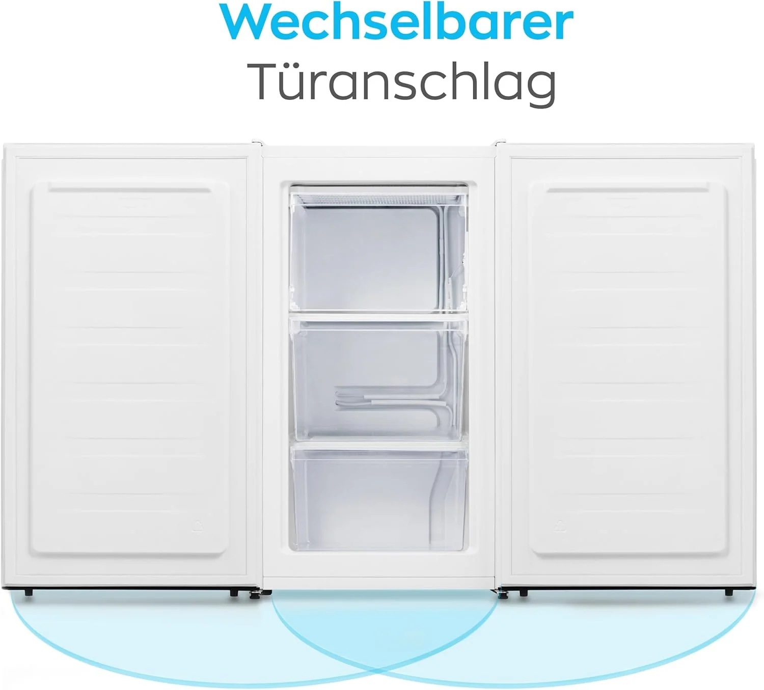 Heinrich´s Gefrierschrank 61Liter -18°C Freezer, 3x Gefrierschublade, 7 Stufen Temperaturregler, Airflow, wechselbarer Türanschlag weiß