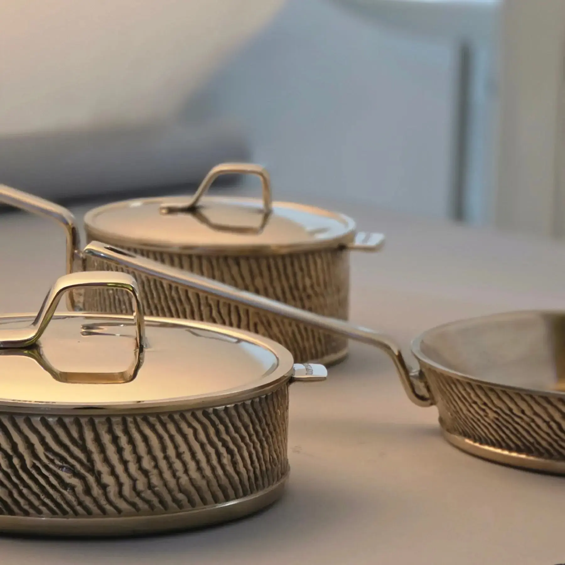 Luxury Uncoated Kansa Bronze 3-Piece Cookware Set